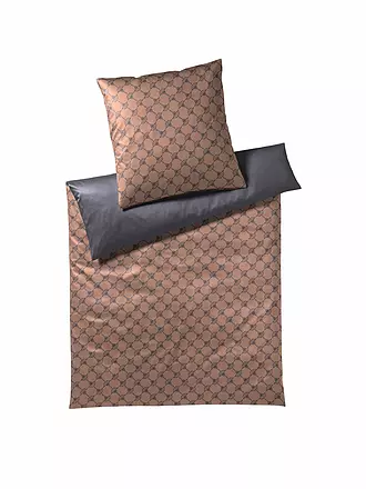 JOOP | Ropa de cama de satén "Doble" 70x90cm/140x200cm (Cobre/Gris) | 
